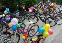 Kolorowy Dzień Rowerowy SP w Glinczu -przystrojone rowery - powiększ