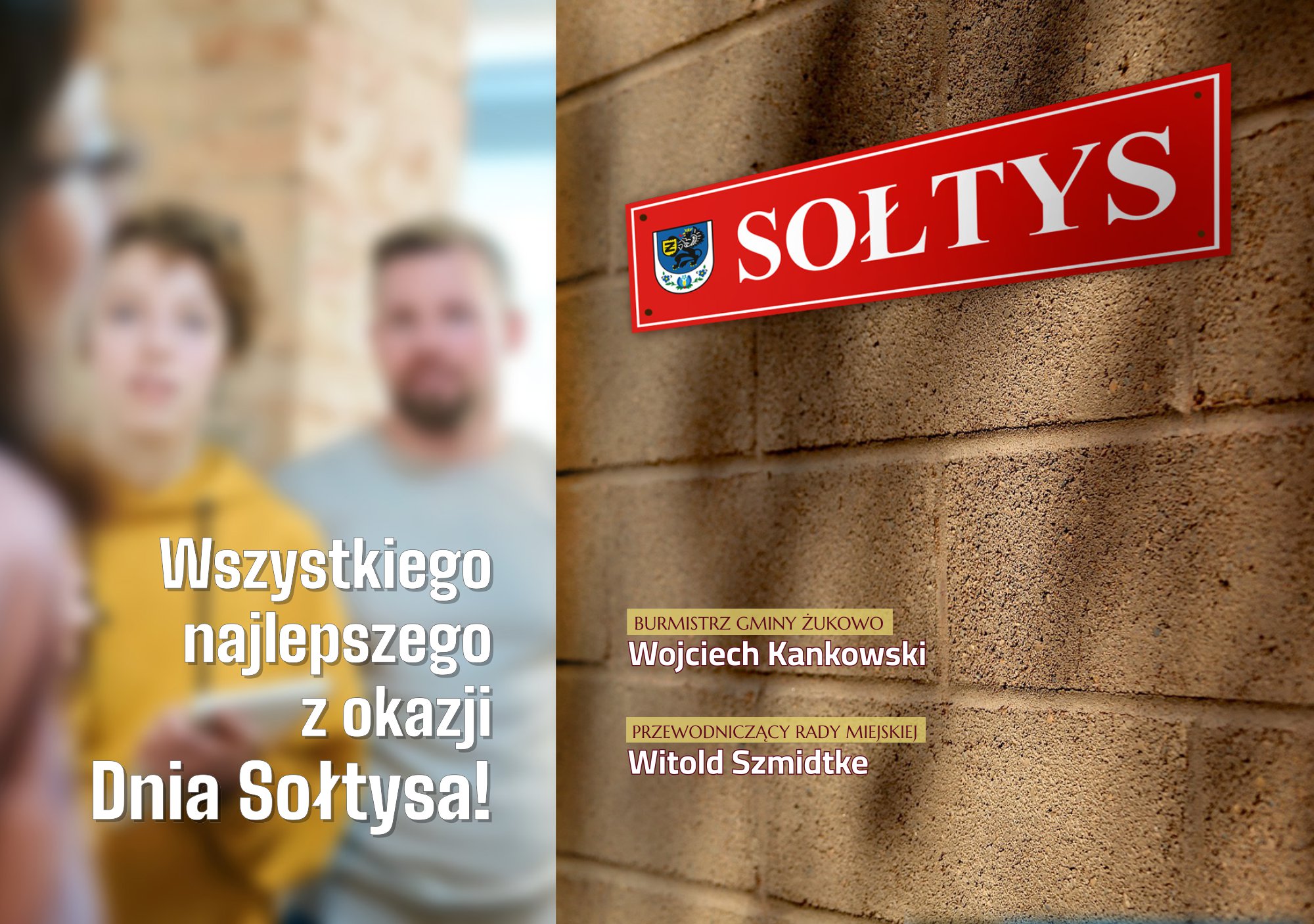 Dzień Sołtysa! ściana, tabliczka z napisem Sołtys, ludzie - powiększ