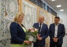 [fot. Natalia Piotrzkowska]
Otwarcie pokonkursowej wystawy haftu kaszubskiego w Linii - powiększ