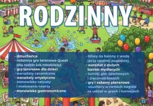 Plakat informujący o Festynie Rodzinnym .