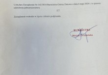 Końcowa strona zarządzenia Burmistrza Gminy Żukowo z podpisem Marioli Zmudzińskiej i informacją o wejściu dokumentu w życie. - powiększ