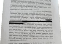 Ostatnia strona pisma urzędowego dotyczącego nieprawidłowości w procedurze konkursowej na dyrektora szkoły w Skrzeszewie; zawiera odniesienia do dokumentów i działań Burmistrza Gminy Żukowo. - powiększ
