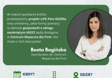 Na zdjęciu ulotka dotycząca spotkania przedsiębiorców. - powiększ