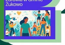Zdjęcie plakatu - Ochrona i Promocja Zdrowia w Gminie Żukowo. W lewym górnym rogu widnieje logo Gminy Żukowo.