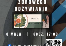 Plakat informujący o warsztatach ze zdrowego odżywiania - powiększ