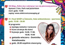 Plakat z programem 31 finału WOŚP w Żukowie - powiększ