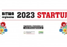 Baner z napisem Bitwa Regionów 2023 startuje