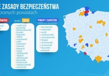 Mapa Polski z podziałem na strefy