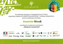 Dyplom dla Zuzanny Śliwiak - powiększ