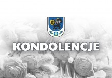 Grafika z herbem Gminy Żukowo i napisem 'KONDOLENCJE'. 