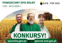[baner w formacie png] Powszechny Spis Rolny 01.09 - 30.11.2020, KONKURSY, spisrolny.gov.pl, gdansk.stat.gov.pl