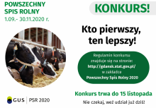 [baner w formacie jpg] Konkurs dla rolników podczas Spisu Rolnego 'Kto pierwszy ten lepszy'. Konkurs trwa do 15 listopada. - powiększ