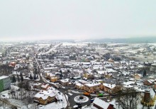 Panorama Żukowa zimą - powiększ