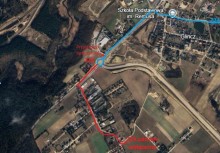 Zdjęcie mapki - zamknięcie fragmentu ul. Wierzbowej w Glinczu.