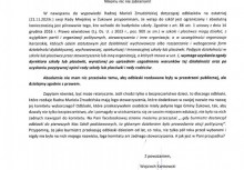 scan oświadczenia Burmistrza Gminy Żukowo Wojciech Kankowskiego w sprawie odblasków - tekst w wiadomości - powiększ