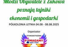 Plakat zapraszający na udział w półkoloniach dla dzieci . - powiększ