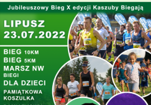 Plakat Jubileuszowego Biegu X edycji Kaszuby Biegają - powiększ