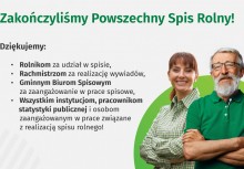 Baner z podziękowaniami za udział w Spisie Rolnym przygotowany przez Główny Urząd Statystyczny