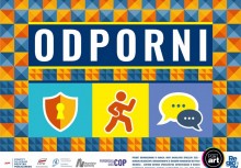 Kolorowy plakat z napisem ODPORNI.