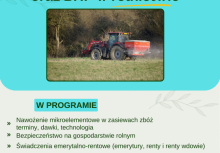 Darmowe szkolenie dla rolników napis na plakacie .