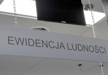 Tabliczka z napisem: 'ewidencja ludności'